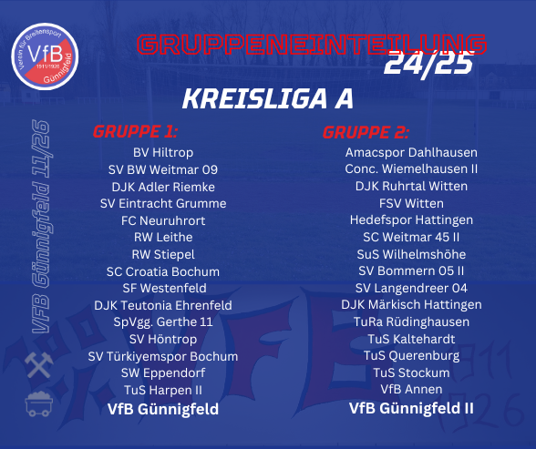 Senioren: Gruppen der Kl. A stehen fest !